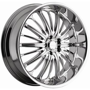 Akuza Belle 28x10 Chrome Wheel / Rim 5x5.5 with a 25mm Offset and a 110.00 Hub Bore. Part