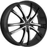Akuza Shadow 24 Machined Black Wheel / Rim 5x115 & 5x120 with a 35mm Offset and a 74.1 Hu