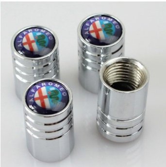 Alfs Romeo, Car wheel tire Valve stem caps, chrome valve caps, P-N caps-Alfa