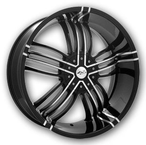 BZO FORTUNE 24X9.5 Black Machine 5x112 +15 78.14 Hub 