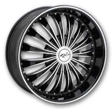 BZO Galaxy 22x8.5 Black Machine Line 5x112 +15mm 78.1mm