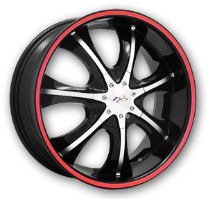 BZO Scorpion 17x7.5 Black Red Line 5x114.3 +42mm 73.1 Hub 