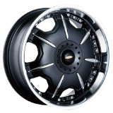 18x7.5 Baccarat Director (1150) (Black w/ Machined Lip) Wheels/Rims 5x110/115 (1150B-8711