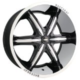 24x9.5 Baccarat Outrage (2160) (Black w/ Machined Lip) Wheels/Rims 6x139.7 (2160B-24984) 