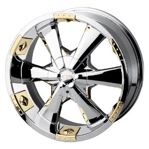 Baccarat Allure 2120 Chrome Wheel with Gold Facet (22x9.5"/10x127mm) 