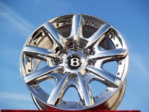 Bentley Continental GT/GTC/Flying Spur: Set of 4 genuine factory 19inch chrome wheels 