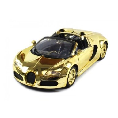 Diecast Bugatti Veyron Roadster Electric RC Car 1:18 Metal RTR (Gold Edition) 