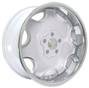 Concept One Dynasty (Series 714A) White with Chrome Lip - 18 x 8 Inch Wheel