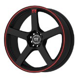 Motegi Racing, MR116, Matte Black Finish Wheel, Red Accents, 15x6.5", 4x100 mm, 40mm, MR11656598740