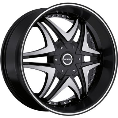 Strada Dolce 22 Black Wheel / Rim 6x4.5 & 6x5.5 with a 18mm Offset and a 78.1 Hub Bore. P