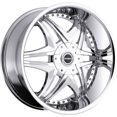  Strada Dolce 22 Chrome Wheel / Rim 5x4.5 & 5x120 with a 18mm Offset and a 74.1 Hub Bore. 