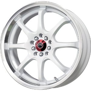 Drag DR 55 White Wheel with Machined Lip Finish (18x7"/5x100mm)