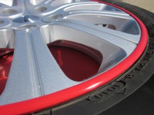 Geo Prizm, 1987-1997, rim guards, red alloy armor, scratch protection strips, P-N TLRRG204, 24" rim