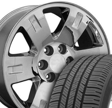 Yukon Style Wheels and Tires Fits GMC - Chrome 20x8.5 Set of 4 