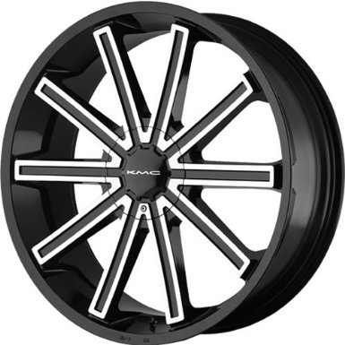 KMC KM681 24 Black Wheel / Rim 6x135 & 6x5.5 with a 15mm Offset and a 106.25 Hub Bore. 