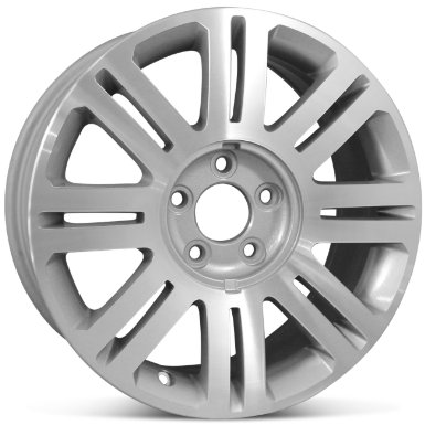 Lincoln Zephyr, 17x7.5", Silver machined factory OEM stock wheel rim, P-N 6H6C-1007-AE, 5x114.3mm