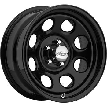 Pacer Soft 8 15x7 Black Wheel / Rim 5x4.75 with a 0mm Offset and a 83.82 Hub Bore