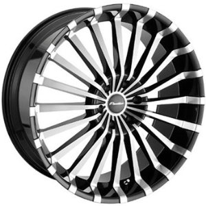 Panther Spline 22 Machined Black Wheel / Rim 5x120 with a 20mm Offset and a 74.1 Hub Bore