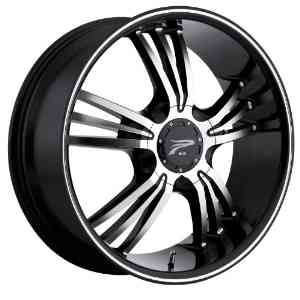 Platinum Wolverine 17 Black Wheel / Rim 4x100 & 4x4.25 with a 42mm Offset and a 73 Hub Bor