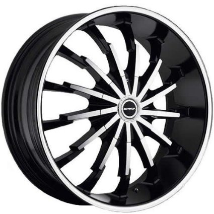Strada Stiletto 22 Machined Black Wheel / Rim 5x112 & 5x115 with a 40mm Offset and a 74.1 