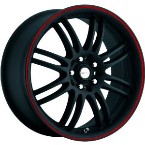 Focal F-16 17 Black Red Wheel / Rim 5x100 & 5x4.5 with a 42mm Offset and a 73 Hub Bore. P