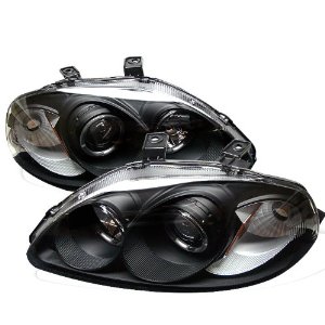 Spyder Auto Honda Civic Black Halogen Headlights,spyder honda civic headlights,aftermarket