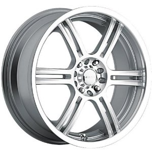 Akuza 424, silver wheel rim, 17x7", 4x100mm/4x4.5", 45mm Offset, 424770810+45SLC, 73mm Hub Bore
