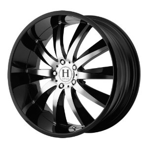 Helo HE851, Gloss Black wheel, machined face, 20x8.5", 5x4.5" Bolt Pattern, P-N HE85128512335, 35mm