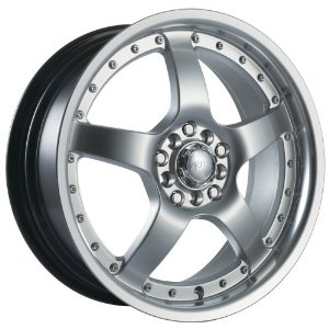 Akita Racing AK8, 480, hyper silver wheel with machined lip, 18x7.5", 8x100mm, P-N 480-8701S, 40 